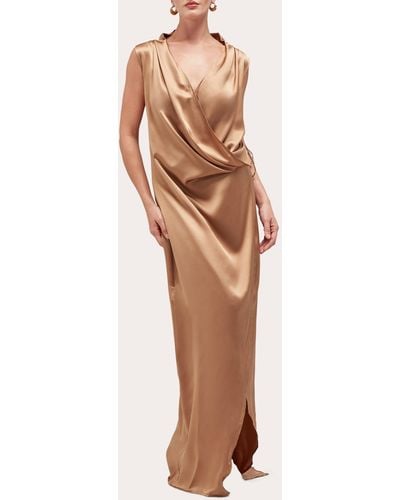 Careste Kylie Silk Wrap Gown - Natural