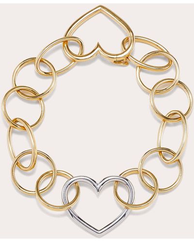 Yvonne Léon Two-tone Maxi Heart Link Bracelet - Natural