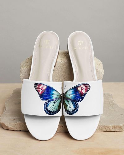 Alepel Butterfly Wings Slide - White