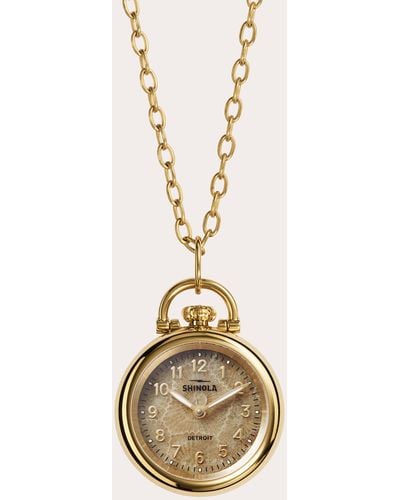 Shinola Tone Runwell Petoskey Watch Pendant Necklace Metal - Metallic