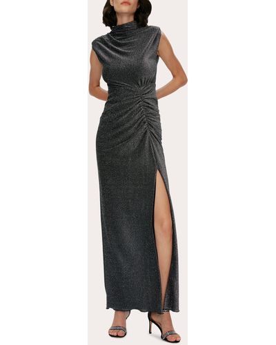 Diane von Furstenberg Apollo Ruched Maxi Dress - Metallic