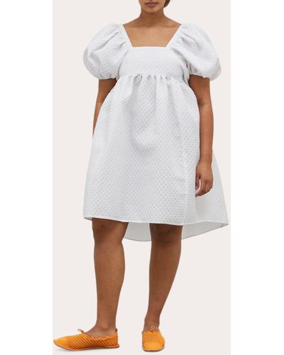 Cecilie Bahnsen Tilde Blossom Matelassé Dress - White