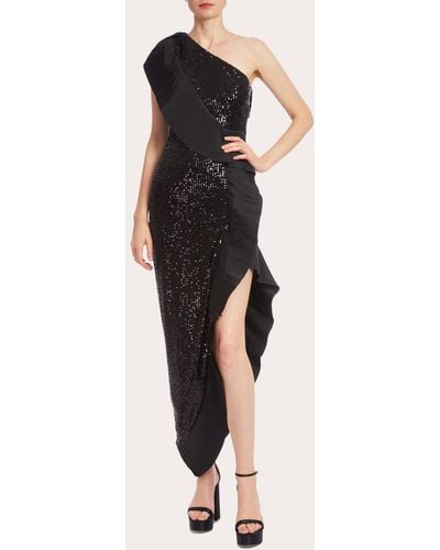 ONE33 SOCIAL Mercer Sequin Pleated Ruffle Gown - Black