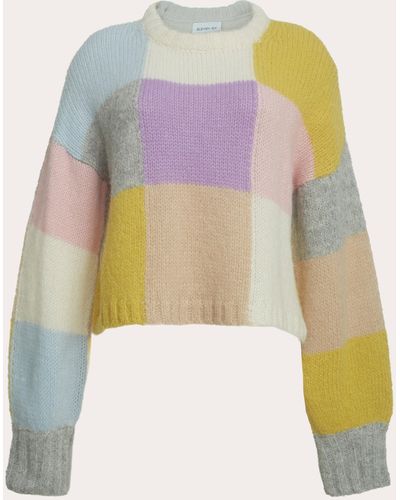 Eleven Six Avery Checkered Intarsia Sweater Wool - Pink