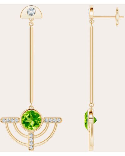 Natori Peridot & Diamond Infinity Circle Drop Earrings - Metallic