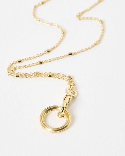 Oliver Bonas Kendra Round Charm Pendant Necklace - Metallic