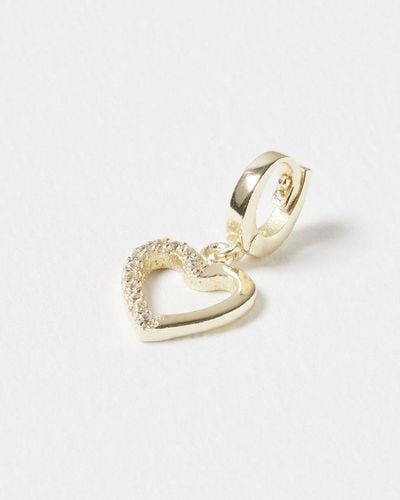 Oliver Bonas Kindred Heart Cubic Zirconia & Plated Charm - Metallic