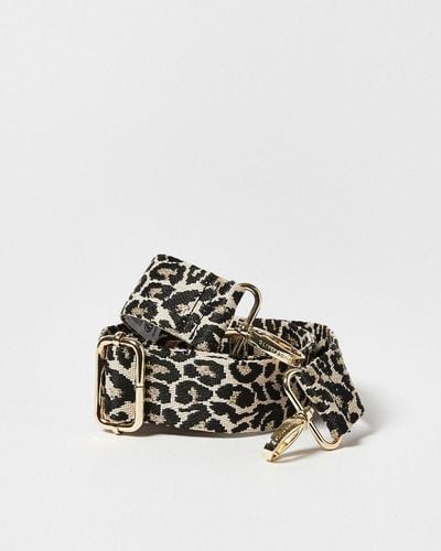 Oliver Bonas Leopard Woven Replacement Bag Strap - Black