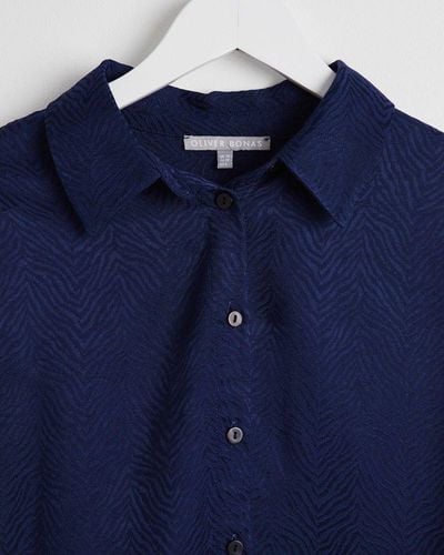 Oliver Bonas Jacquard Navy Shirt - Blue