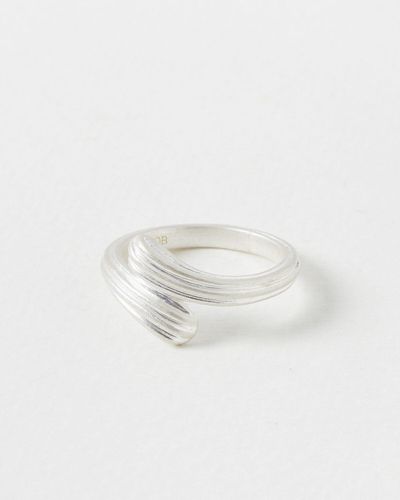 Oliver Bonas Maribel Sculptural Statement Ring, Size 50 - White