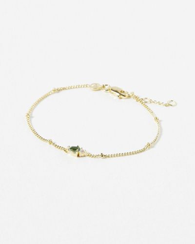 Oliver Bonas Loretta Tourmaline Chain Bracelet - White