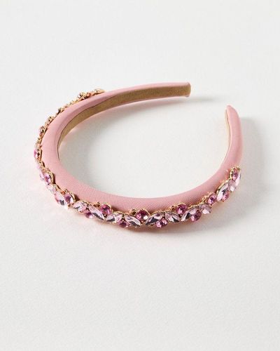Oliver Bonas Scarlett Jewel Thin Headband - Pink