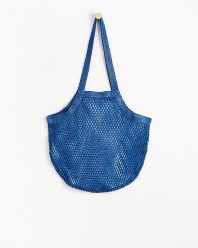 Oliver Bonas Niki Net Fabric Shopper Bag - Blue