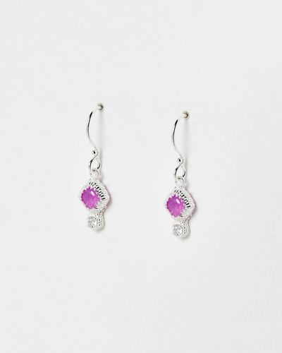 Oliver Bonas Neri Lavender Quartz Silver Drop Earrings - Multicolour