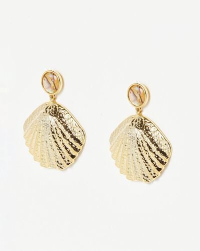 Oliver Bonas Ariel Shell Gold Drop Earrings - Metallic