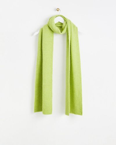 Oliver Bonas Sparkle Lime Knitted Scarf - Green
