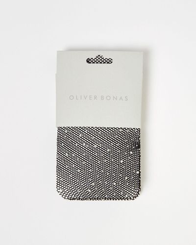 Oliver Bonas Black Diamante Tights, Size Small/medium - Grey