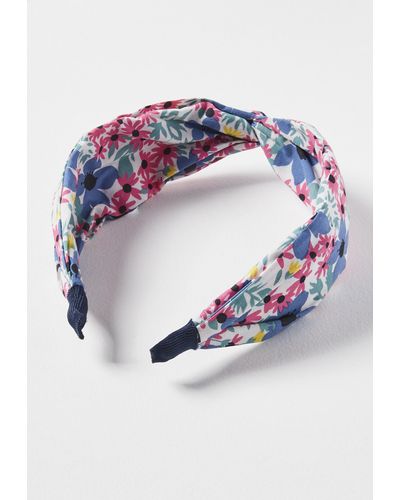Oliver Bonas Cassia Flower & Leaves Blue Knotted Heaband