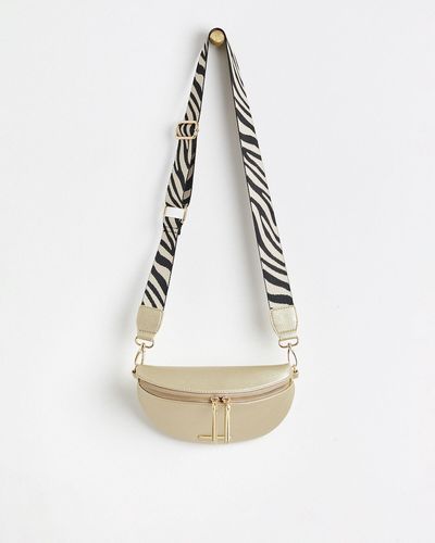 Oliver Bonas Metallic Zebra Belt Bag - White