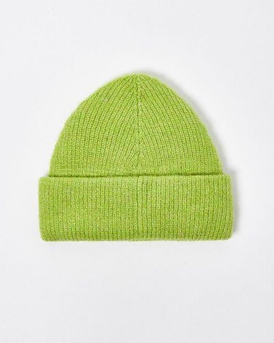 Oliver Bonas Sparkle Lime Knitted Beanie Hat - Green