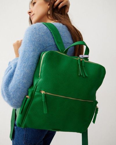 Oliver Bonas Imalie Curved Top Backpack - Green