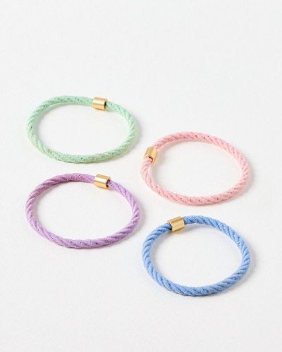 Oliver Bonas Annalise Twisted Glitter Hair Bands Pack Of Four - Multicolor