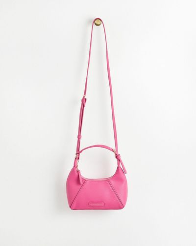 Oliver Bonas Aelya Pink Trianglular Mini Crossbody Bag