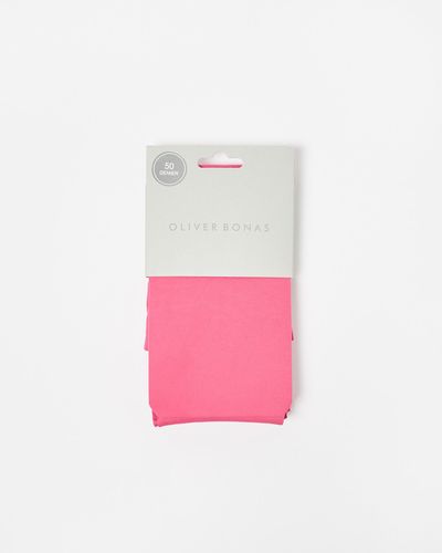 Oliver Bonas 50 Denier Opaque Pink Tights, Size Small/medium