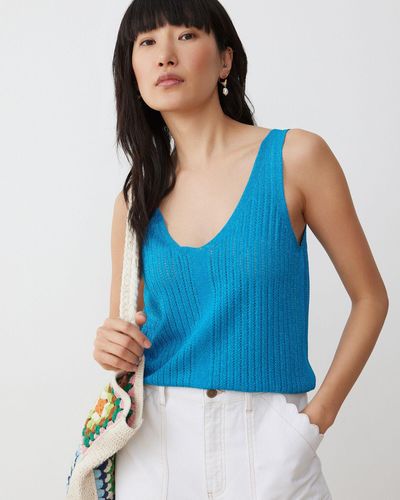 Oliver Bonas Sparkle Knitted Vest Top, Size 6 - Blue