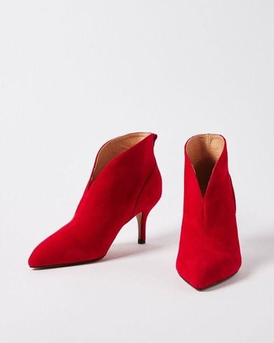 Oliver Bonas Shoe The Bear Valentine Leather Heeled Boots - Red