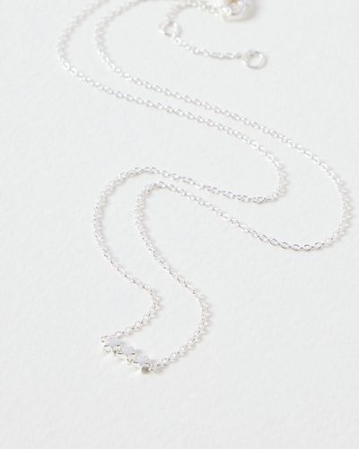 Oliver Bonas Triple Star Chain Necklace - White