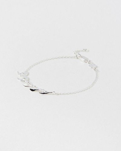 Oliver Bonas Karen Leaf Chain Bracelet - White
