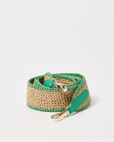 Oliver Bonas Crochet Natural Shoulder Bag Strap Regular - Green