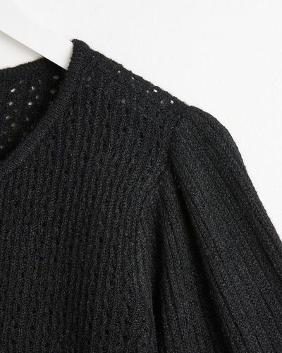 Oliver Bonas Lofty Stitchy Knitted Sweater - Black