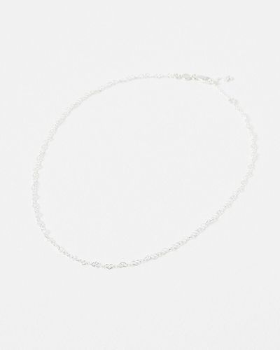 Oliver Bonas Elise Heart Link Chain Necklace - White