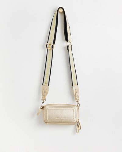 Oliver Bonas Simen Gold Crossbody Bag Small - Natural
