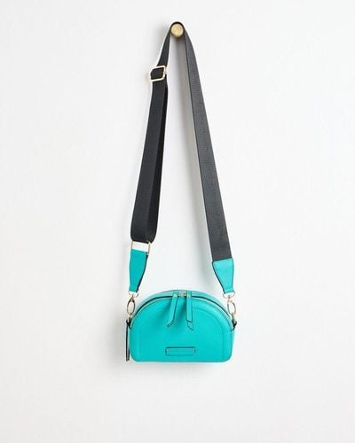 Oliver Bonas Sophia Turquoise Curved Crossbody Bag - Blue