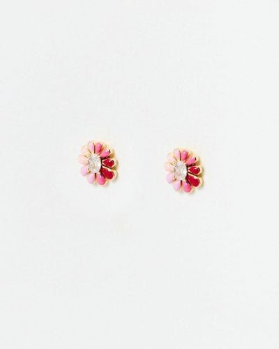 Oliver Bonas Lily Ombre Flower Stud Earrings - White