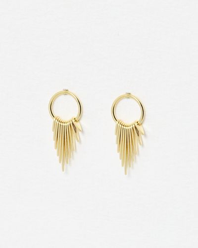 Oliver Bonas Aida Mini Fan Drop Earrings - Metallic