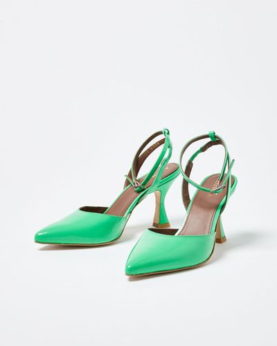 Alohas Cinderella Neon Leather Heels, Size Uk 3 - Green