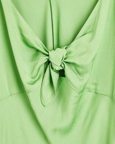Oliver Bonas Tie Front Satin Mini Dress - Green