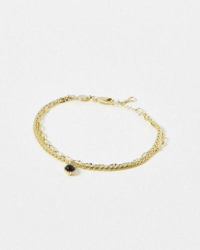 Oliver Bonas Calla Onyx Gold Plated Layered Chain Bracelet - White
