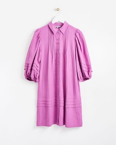 Oliver Bonas Self Check Pink Mini Dress, Size 10