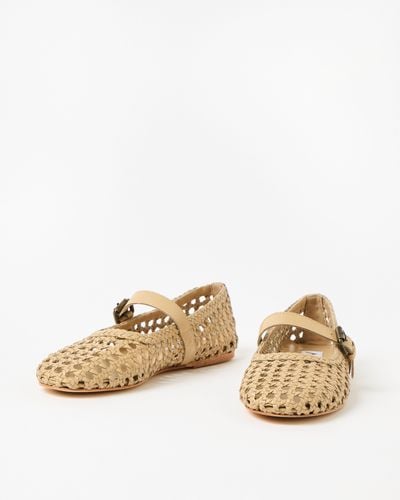 ASRA Neve Woven Leather Mary Janes, Size Uk 5 - Natural