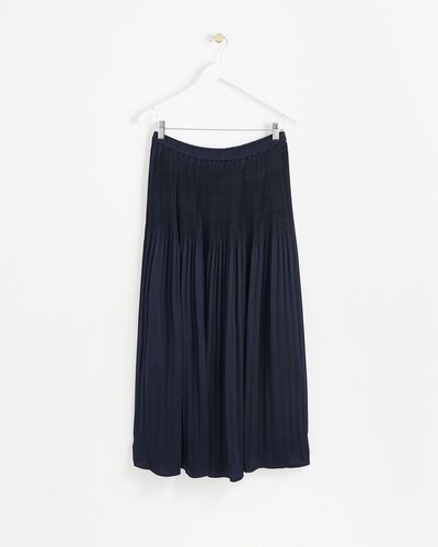 Oliver Bonas Plisse Midi Skirt, Size 16 - Blue
