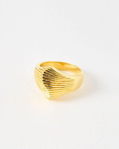 Oliver Bonas Paula Sculptural Wave Statement Ring, Size 50 - Metallic