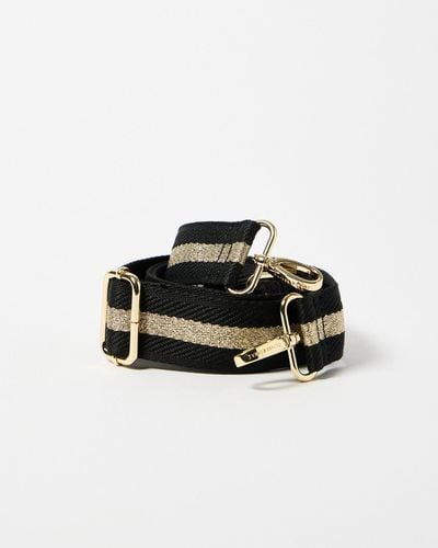 Oliver Bonas Stripe Black & Gold Crossbody Replacement Bag Strap