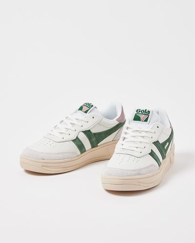 Gola Topspin Suede Leather Trainers, Size Uk 4 - Green