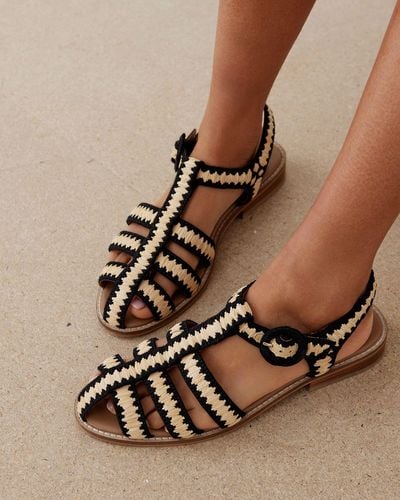 Oliver Bonas Raffia Weave Gladiator Sandals, Size Uk 3 - Brown