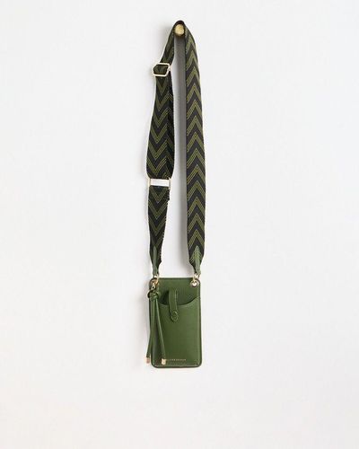 Oliver Bonas Khaki Crossbody Phone Bag - Green